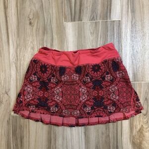 Lululemon Pace Setter Prisma Guava Lava Pink Floral Tennis Skirt Skort Size 4‎